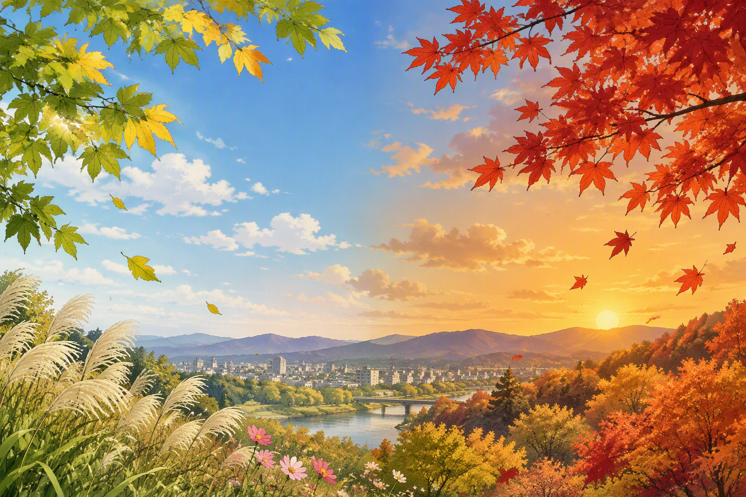 初秋から秋が深まる風景